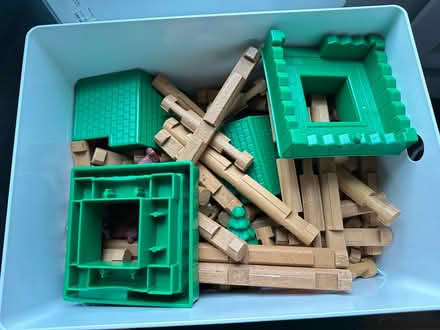 Photo of free Bin of Lincoln Logs (West Cary, Ridgefield Farms) #1