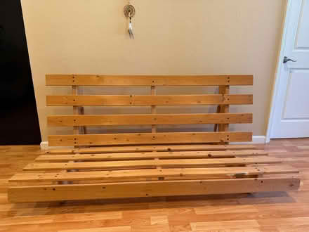 Photo of free Foldable Futon Frame+Futon full (Sunnyvale fairoaks/olive) #2