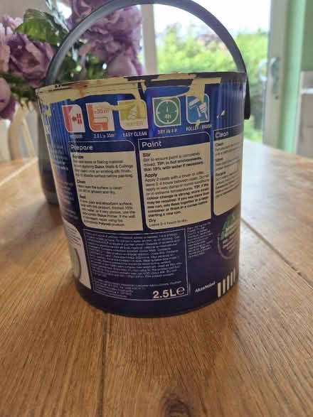 Photo of free An almost full 2.5ltr tin of Dulux paint (Rowsley DE4) #2
