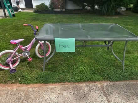Photo of free patio table and girls bike (Phoenixville, PA) #1