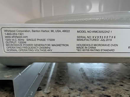 Photo of free Whirlpool Over-the-Range Microwave (Plano) #2