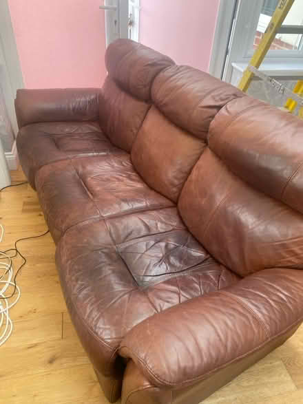Photo of free Leather recliner sofa (Harold Wood RM3) #1