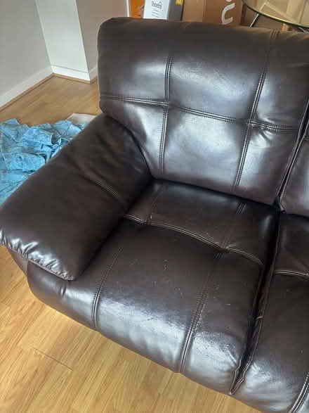 Photo of free 2 seater leather sofa (x2) - E18 (South Woodford) #4