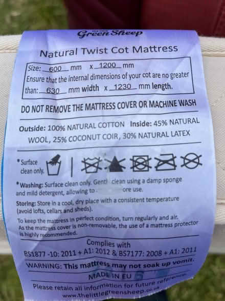 Photo of free Cot Mattress (Southborough) #2