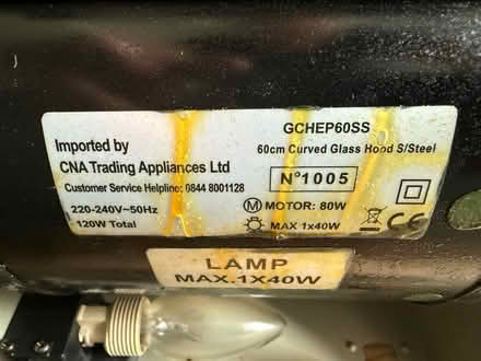 Photo of free GCHEP60SS 60 cm cooker extractor (Norwich centre) #3