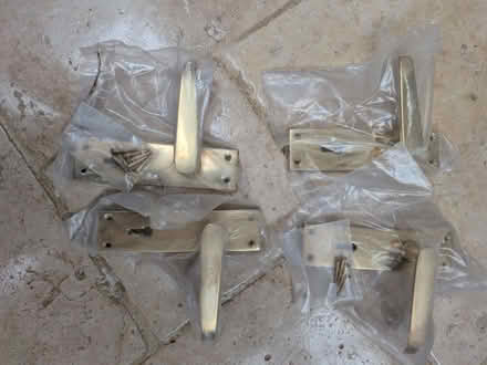 Photo of free Pair Brass door handles with keyholes. (Bobblestock HR4) #1