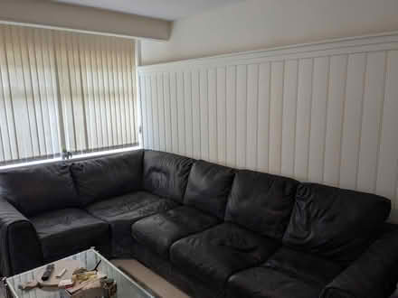 Photo of free Grey corner sofa with foot stool (BN1) #1