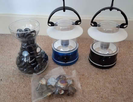 Photo of free Lanterns, dec. stones, vase/glass (South Acton) #1