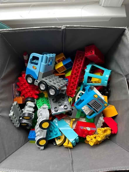Photo of free Bin of Duplo Blocks (West Cary, Ridgefield Farms) #1