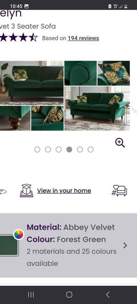 Photo of free DFS 3 Seater Evelyn Velvet Sofa (Southgate RH11) #1