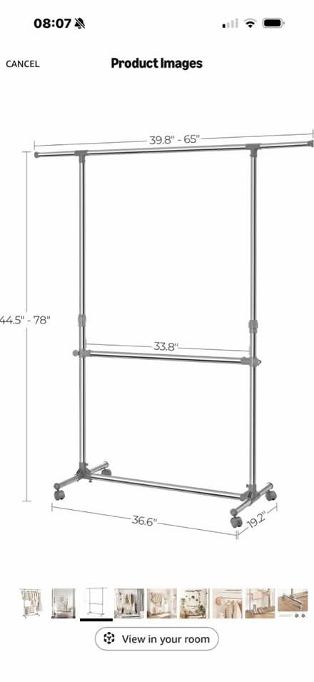 Photo of free Double Clothes Rail (Glusburn) #2