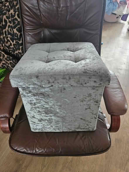 Photo of free Grey crushed velvet seat box (Penhill) #1