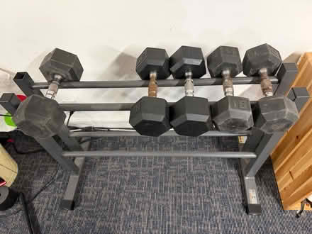 Photo of free Hand weights with rack (Montclair NJ) #2