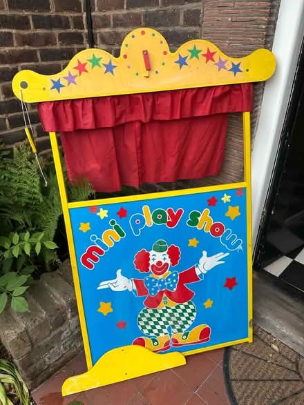 Photo of free Puppet theatre, painted wood and fabric, about 4’ high (Radlett WD7) #1