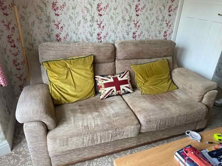 Photo of free Ponsfords beige fabric sofa chair (Beauchief S8) #1