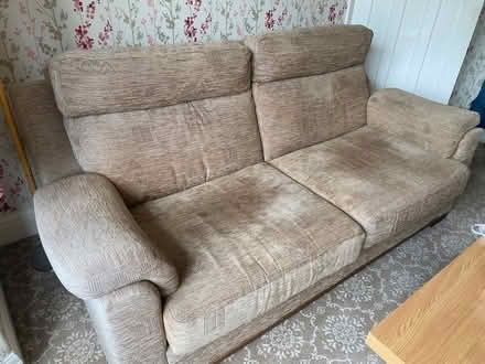 Photo of free Ponsfords beige fabric sofa chair (Beauchief S8) #2