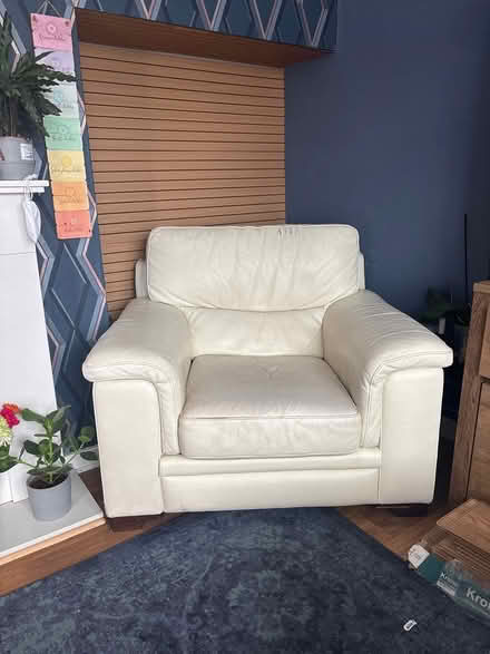 Photo of free Rehoming a cream leather chair (St Helen’s) #1