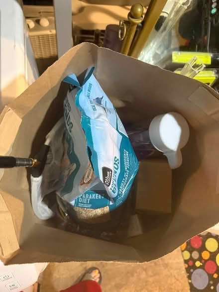 Photo of free Metal bird cage with toys/supplies (Uptown NW by Walter Reed) #1