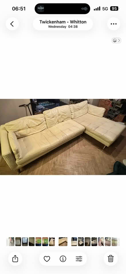 Photo of free Large leather corner sofa (Whitton TW2) #1