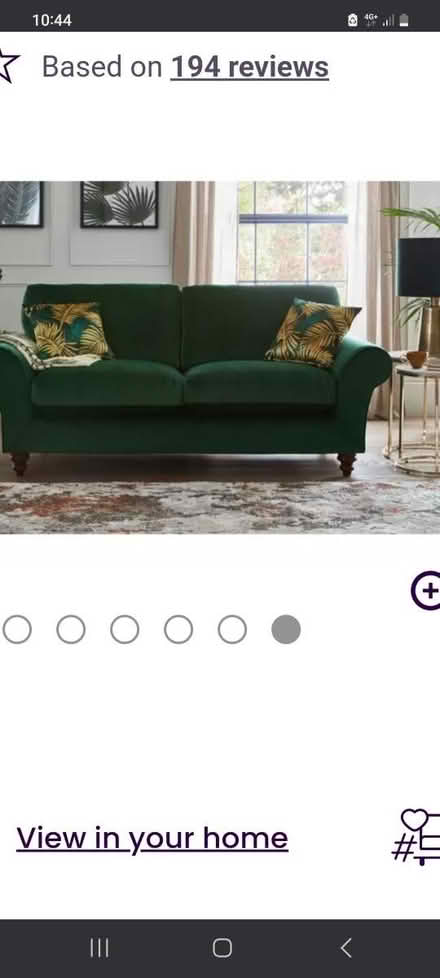 Photo of free DFS 3 Seater Evelyn Velvet Sofa (Southgate RH11) #3