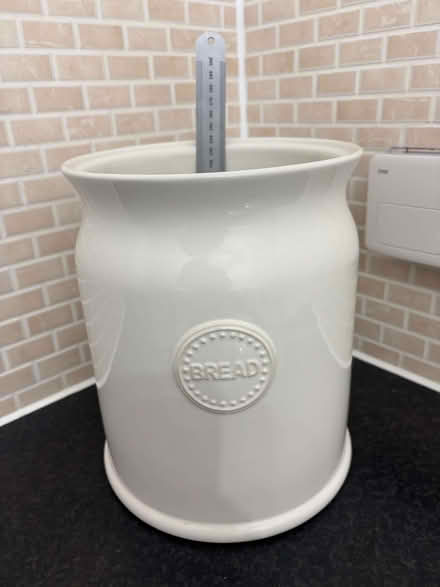 Photo of free Ceramic bread bin, cylindrical, no lid (Sherfield Park RG27) #1