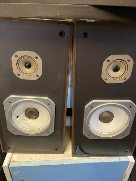 Photo of free Pair of Fisher hifi speakers. (Craiglockhart EH14) #1