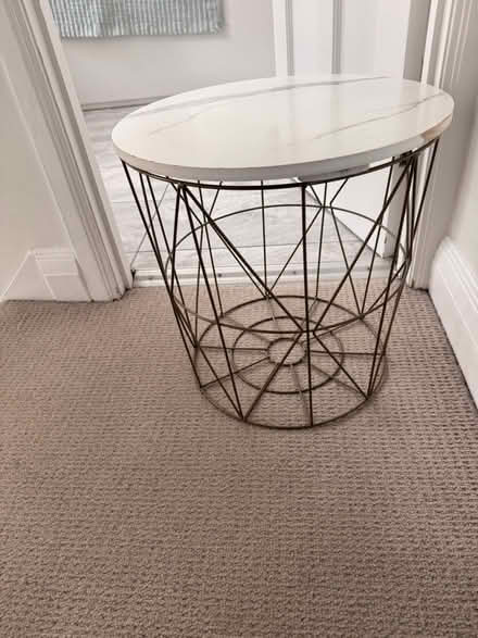 Photo of free Marble effect gold base side table (BR6) #2
