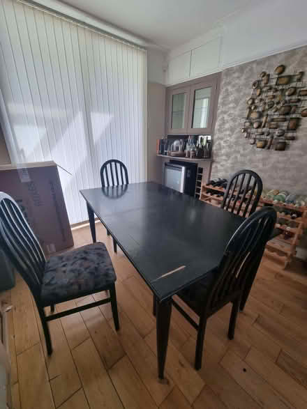 Photo of free Black Wooden Dining Table and 4 Matching Chairs (Thornton Heath CR7) #2