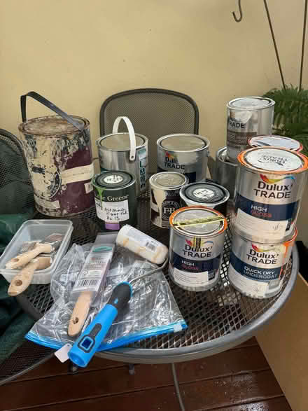 Photo of free Paint and paint brushes (Battersea SW11) #1
