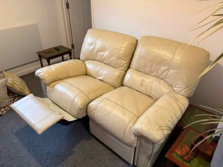 Photo of free Cream leather sofa (George Green SL3) #1