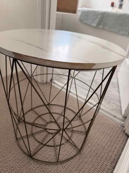 Photo of free Marble effect gold base side table (BR6) #1