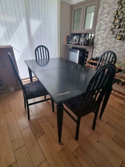 Photo of free Black Wooden Dining Table and 4 Matching Chairs (Thornton Heath CR7) #1