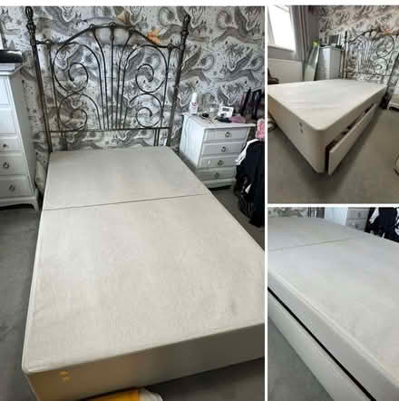 Photo of free Small double divan with headboard (Duffield DE56) #1