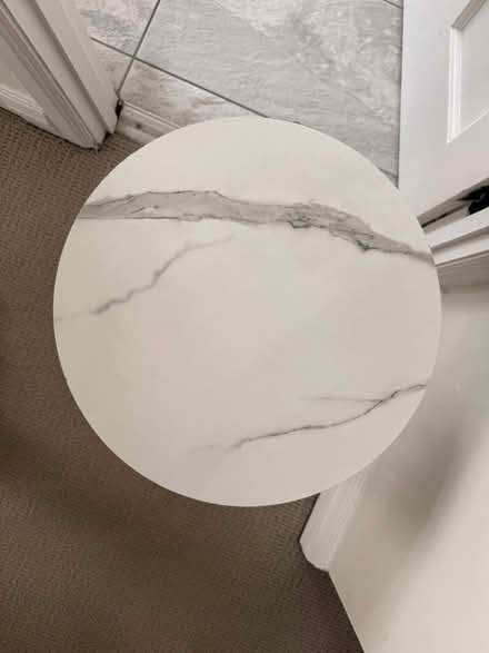 Photo of free Marble effect gold base side table (BR6) #3