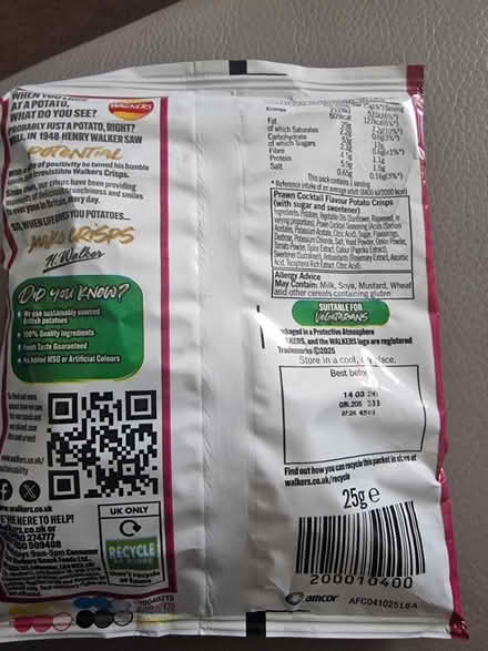 Photo of free 5 bags of Walkers prawn cocktail (Birkdale PR8) #2