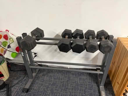 Photo of free Hand weights with rack (Montclair NJ) #1
