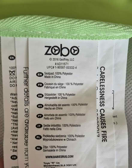 Photo of free Zobo Baby Bouncer (Cover Only) (BH9, Muscliff, Bournemouth) #3