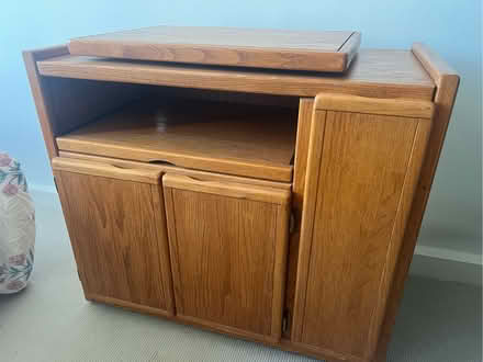 Photo of free Oak tv stand - lots of storage (Chalk Farm NW3) #1