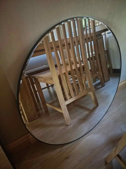 Photo of free Black round metal mirror (Linthwaite HD7) #1