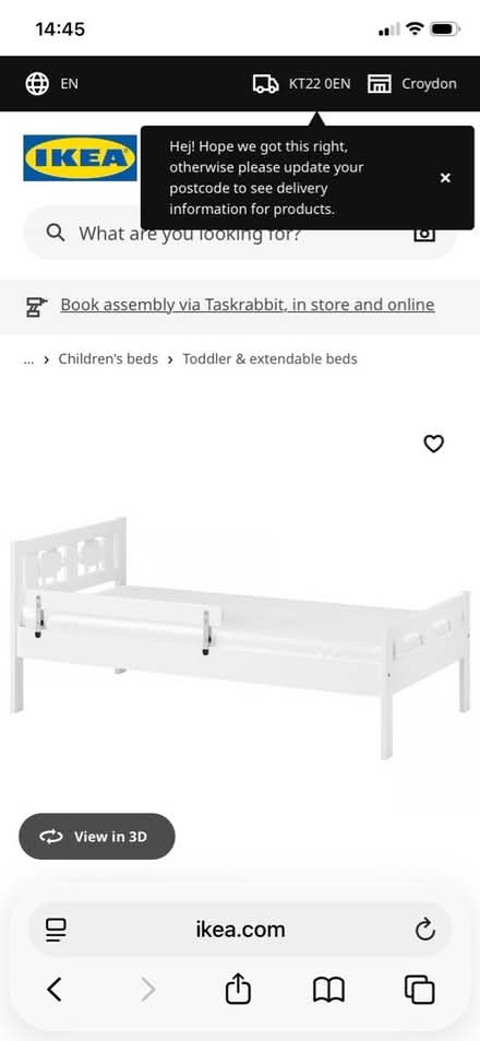 Photo of free IKEA Kritter child’s bed frame (Leatherhead) #1