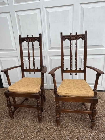 Photo of free Two Ercol Old Colonial Carver Chairs (Fordstreet CO6) #1