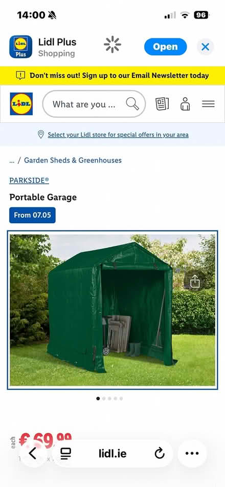Photo of free Lidl PARKSIDE portable garage (Bray) #1