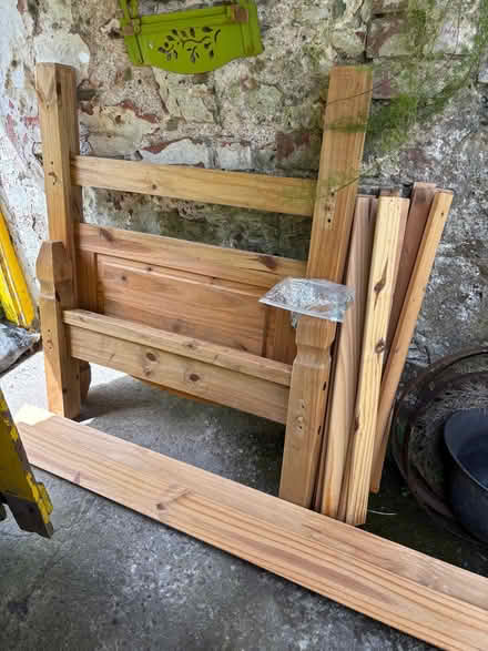 Photo of free Single wooden bed and single IKEA mattress (Mynydd LLandegai LL57) #3