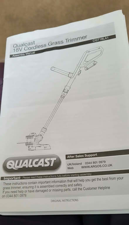 Photo of free Qualcast 18V Cordless Grass Trimmer (Hunstanton PE36) #1