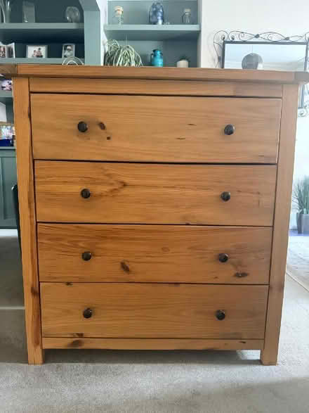 Photo of free Wooden 4 drawer chest of drawers (Hanwell W7) #1