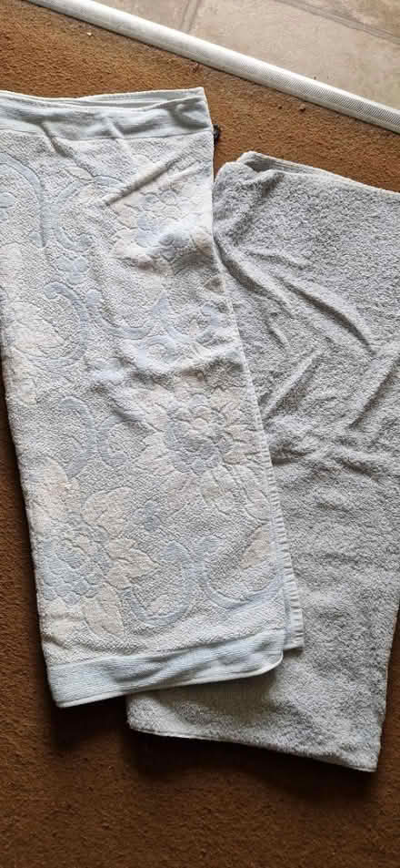 Photo of free 2 pale blue towels (Upper Wellsway) #1