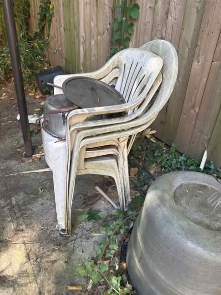 Photo of free Backyard chairs and bins (Stuyvesant Heights) #3