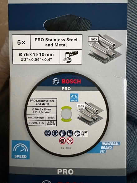 Photo of free Bosch Metal Cutting Discs (5) 76mm (Tn13 3nd) #1