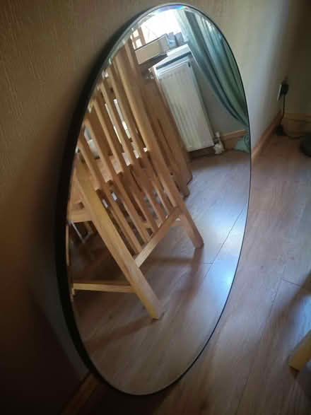 Photo of free Black round metal mirror (Linthwaite HD7) #2