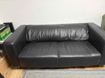 Photo of free Black Leather sofa (reading RG6) #1